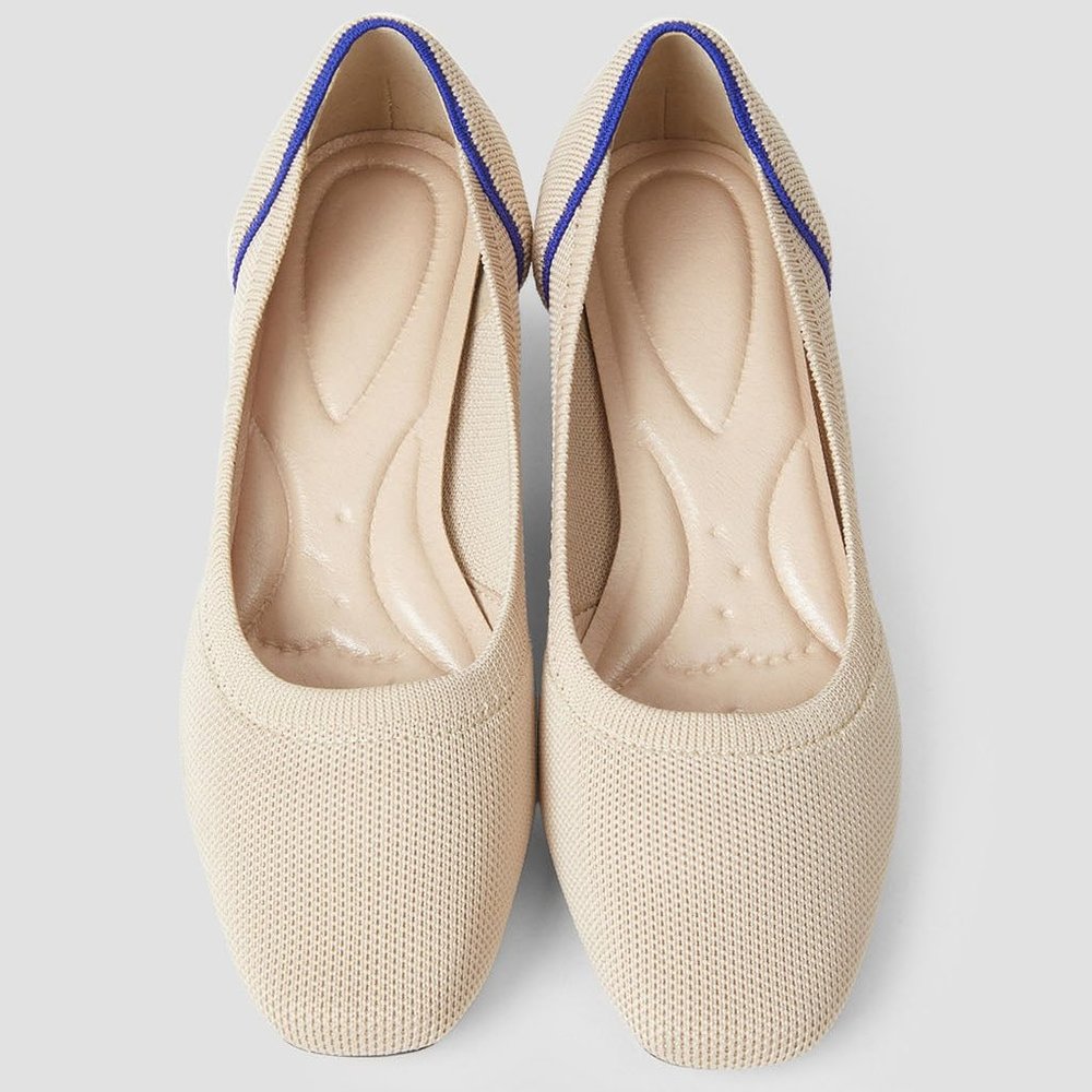 Square Toe Knitted Pumps